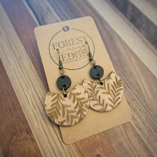 Leafy Dangle Wood Earrings